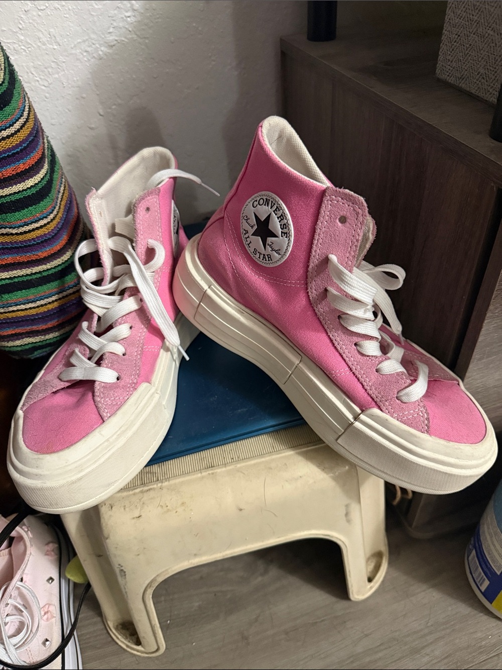 Converse Pink High Top Platform Sneakers